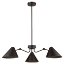 Bright Star CH514/3 BLACK BLACK METAL CHANDELIER ADJ HEIGHT 3X60W ES