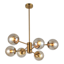 Bright Star CH534/6 GOLD GOLD METAL CHANDELIER AMBER GLS 6X60W ES