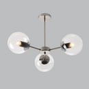 Bright Star CH537/3 SATIN SATIN METAL CLEAR GLASS CHANDELIER 3X40W ES