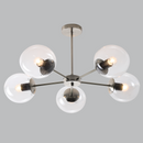 Bright Star CH537/5 SATIN SATIN METAL AND CLEAR GLASS CHANDELIER 5X40W ES