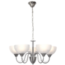 Bright Star CH665/5 SATIN SATIN CHR CHANDELIER ALABASTER GLASS 5X60W ES