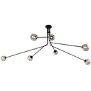 Bright Star CH700/7 BLACK METAL CHANDALIER AMBER GLASS 7X5W G9 LED