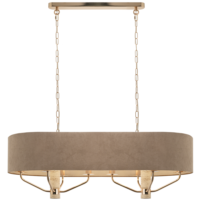Bright Star CH706 BROWN METAL CHANDELIER WITH LAMPSHADE 8X60W SES