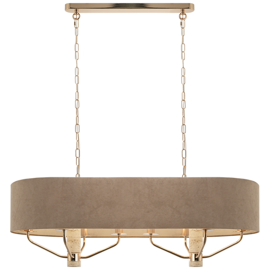 Bright Star CH706 BROWN METAL CHANDELIER WITH LAMPSHADE 8X60W SES