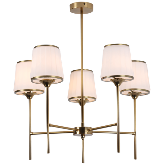 Bright Star CH707/5 BRASS IRON & GLASS CHANDLIER 5X40W SES