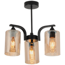 Bright Star CH708/3 BLACK IRON & GLASS CHANDELIER 3X40W ES