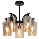 Bright Star CH709/5 BLACK IRON & GLASS CHANDELIER 5X60W ES