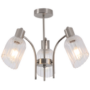 Bright Star CH710/3 SATIN SATIN CHANDELIER WITH GLASS 3X60W ES