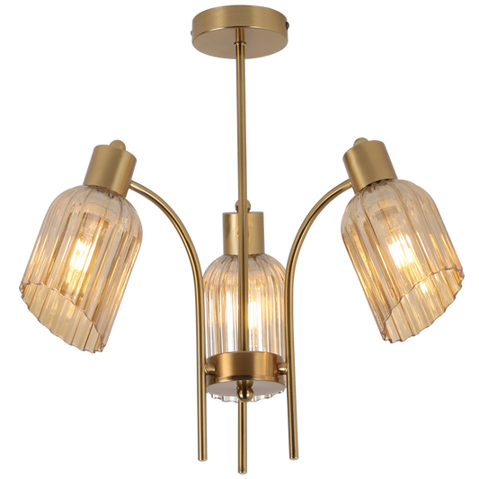 Bright Star CH712/3 GOLD GOLD CHANDELIER WITH GLASS 3X40W ES