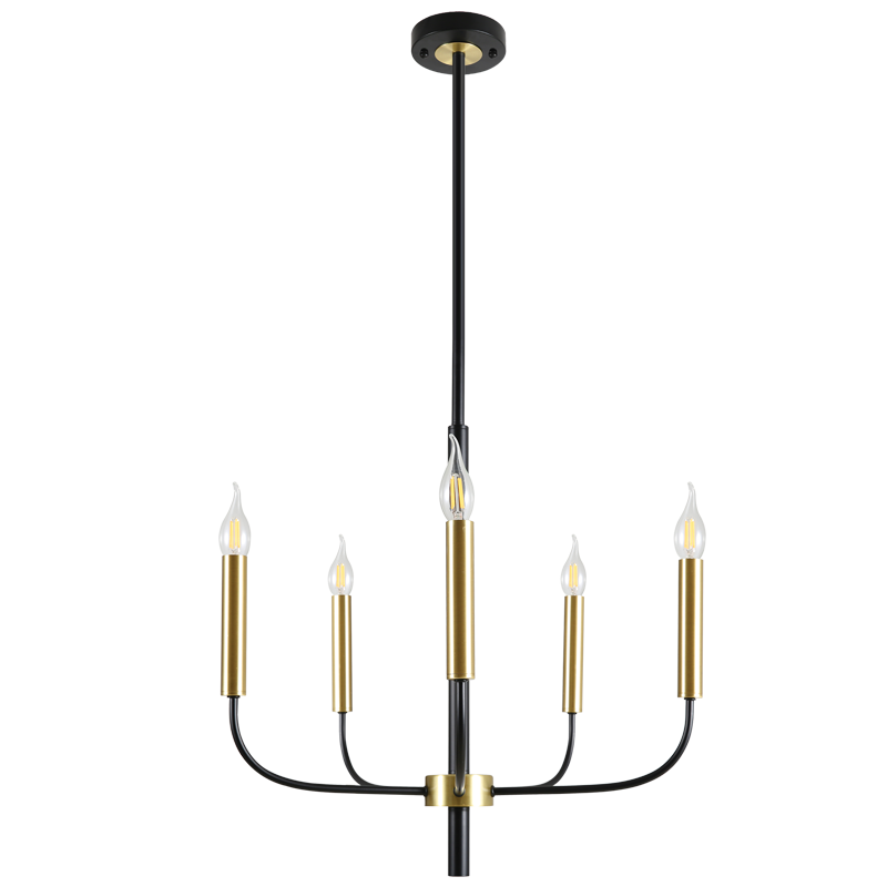 Bright Star CH714/5 GD/BK METAL CHANDELIER 5X60W SES
