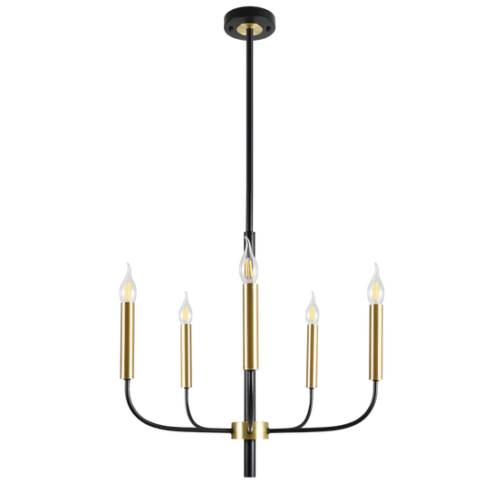 Bright Star CH714/5 GD/BK METAL CHANDELIER 5X60W SES