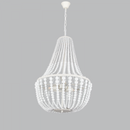 Bright Star CH890/3 WHITE BEADED CHANDELIER METAL+WOOD 3X11W E27