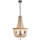 Bright Star CH894/3 BEAD WOOD BEAD CHANDELIER WITH METAL+ROPE 3X40W SES
