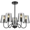 Bright Star CH899/5 MATT BK MATT BK METAL CHANDELIER WITH SMOKY GLASS 5 X G9