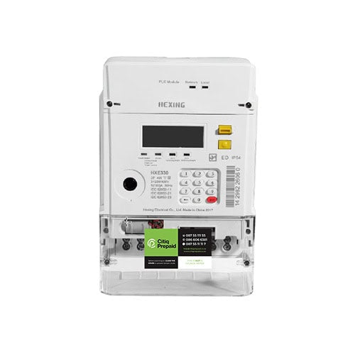 Hexing Citiq HXE330 Three Phase Prepaid KWH Meter