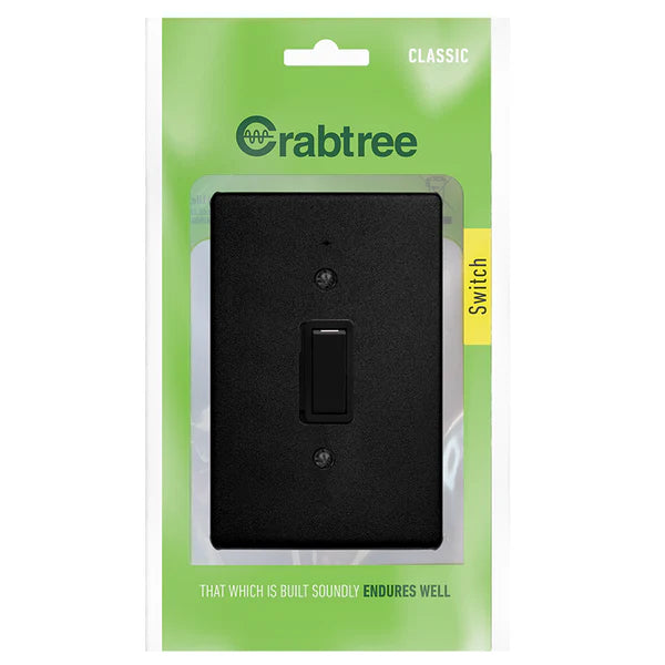 Classic 1L 2W Switch with FERRO GRAIN BLACK Coverplate