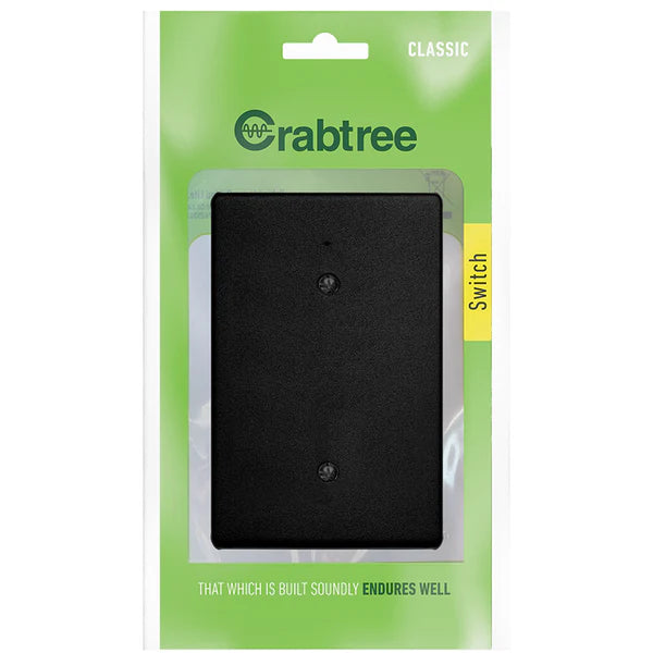 Classic 2x4 Blank FERRO GRAIN BLACK Coverplate