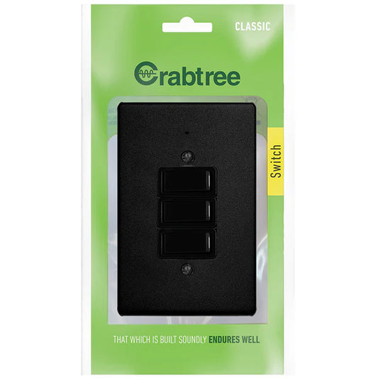 Classic 3L 1W Switch with FERRO GRAIN BLACK Coverplate