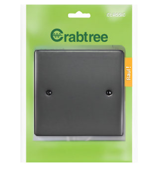 Classic 4x4 Blank Graphite Coverplate