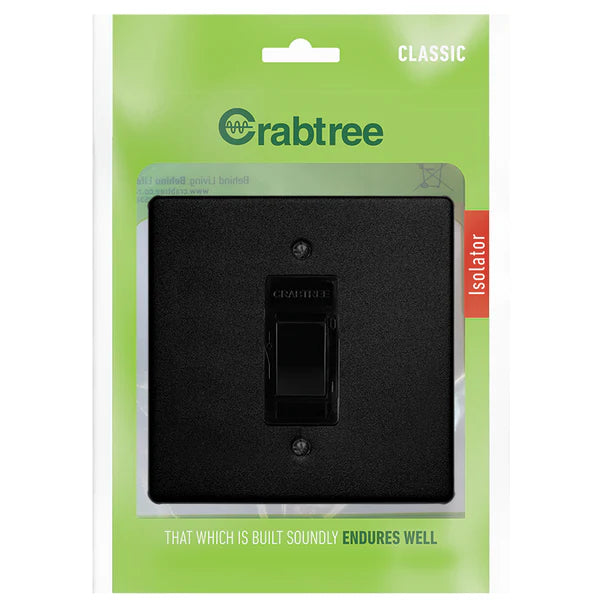 Classic Single Socket 4x4 with FERRO GRAIN BLACK Coverplate (Bag)
