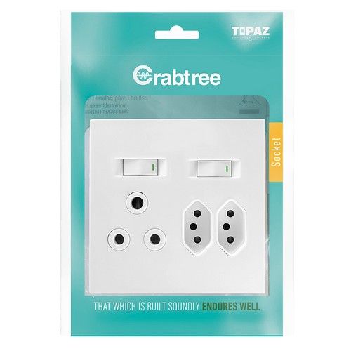 Combination Switch Socket(1x164-1 2x164-2) 1 Lever 2-Way Switch Complete with Coverplate - White - 15112/601P