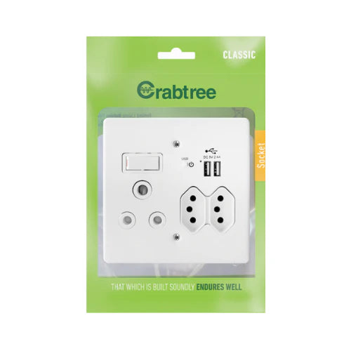 Crabtree USB Combo Socket A + A 4x4  |  18026/101P
