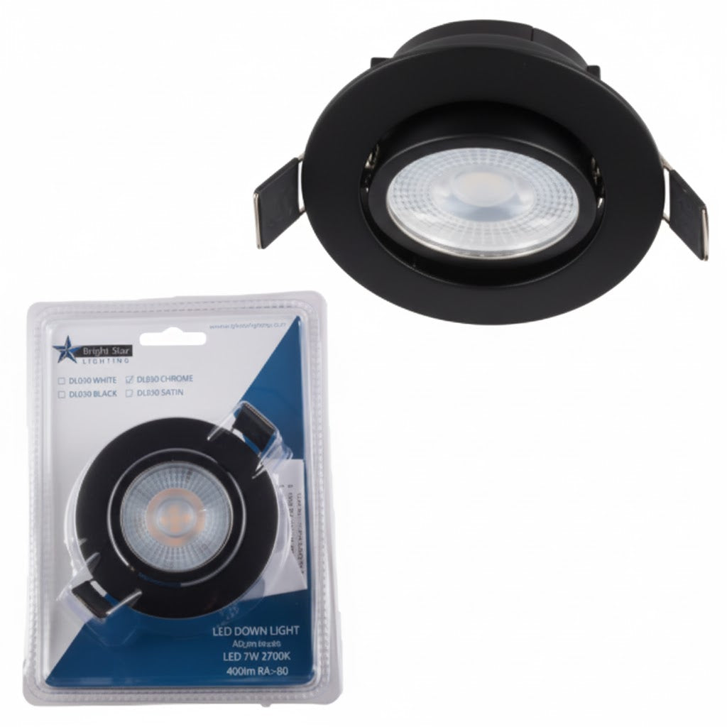Bright Star DL030 BLACK BLISTER PACK 5W 2700K 75MM CUT OUT BLACK