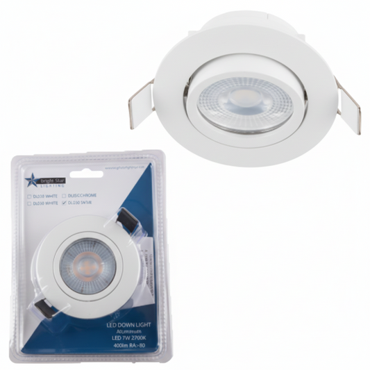 Bright Star DL030 WHITE BLISTER PACK 5W 2700K 75MM CUT OUT WHITE