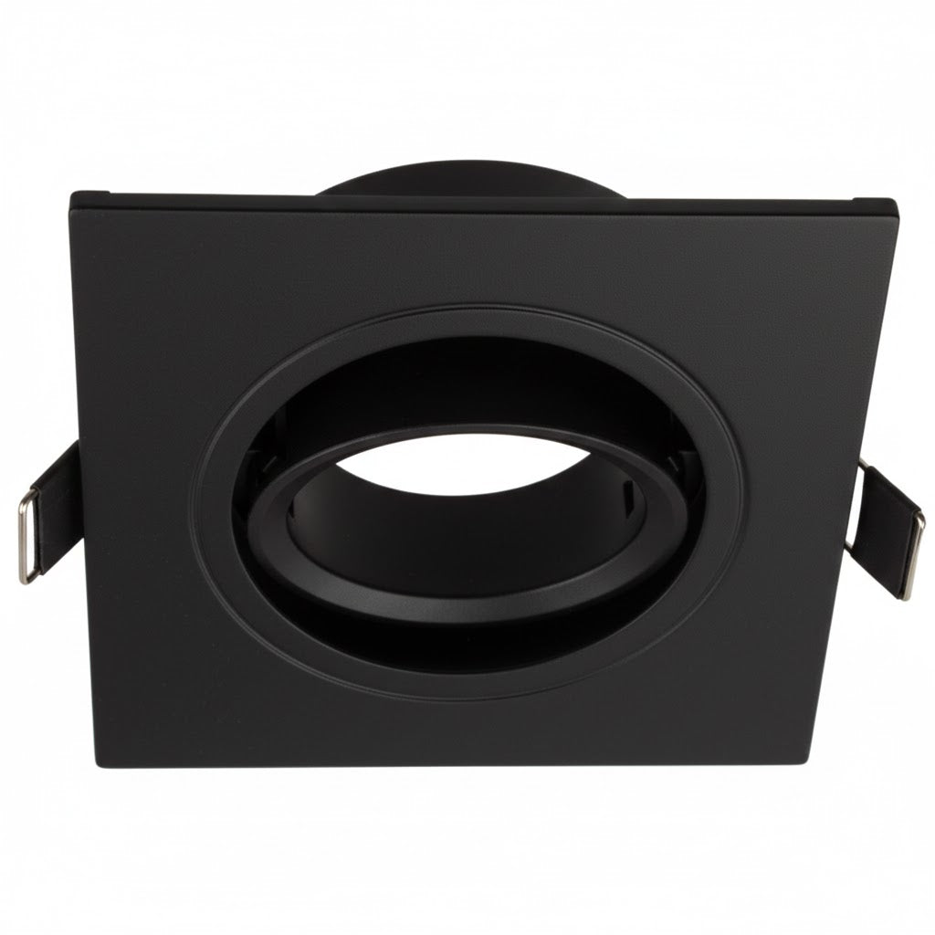 Bright Star DL125 BLACK SQUARE RECESSED ANTIGLARE TILT GU10 CUT OUT 75MM