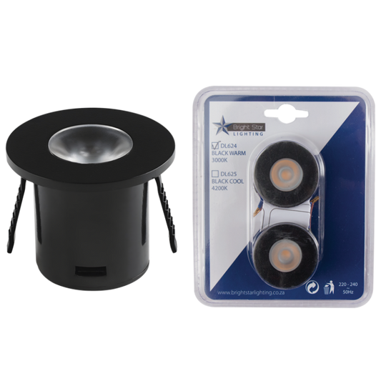 Bright Star DL624 BK WARM 2 PACK 1W LED 3000K BK RD STAR LIGHT