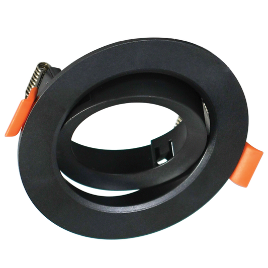 Bright Star DL630 BLACK BK ROUND RECESSED POLY TILT GU10 7W 75MM C/O IP20