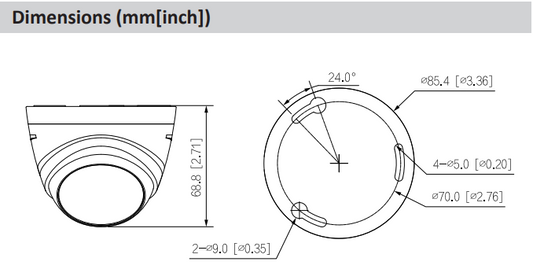 Dahua - 2MP HDCVI IR Eyeball Camera DH-HAC-T1A21