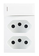 Bright Star ECP118 WHITE MODULAR WHITE 16A SWITCH WITH TWO EURO MODULES