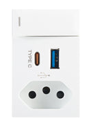 Bright Star ECP119 WHITE WHITE MODULAR WH SWITCH + EURO PLUG + TYPE A + TYPE C