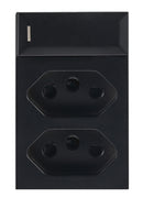 Bright Star ECP168 BLACK MODULAR BLACK 16A SWITCH WITH TWO EURO MODULES