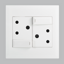 Bright Star EPL233 WHITE MODULAR WH 2X16A SOCKET WITH SWITCHES 4 X 4