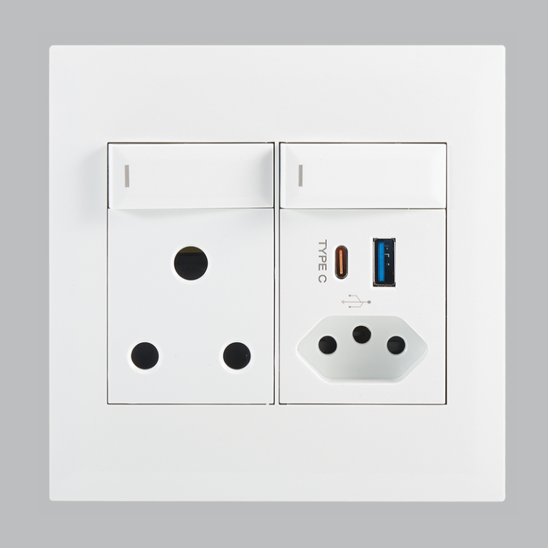 Bright Star EPL234 WHITE MODULAR WH 16 AMP PLUG+ZA PLUG+TYPE A+TYPE C