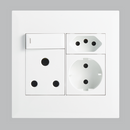Bright Star EPL236 WHITE MODULAR WH 16A SOCKET & SWITC + SHUKO + EURO 4 X 4
