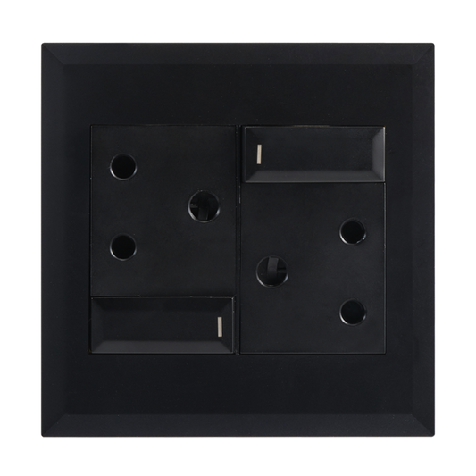 Bright Star EPL283 BLACK MODULAR BK 2X16A SOCKET WITH SWITCHES 4 X 4