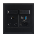 Bright Star EPL284 BLACK MODULAR BK 16 AMP PLUG + ZA PLUG + TYPE A + TYPE C
