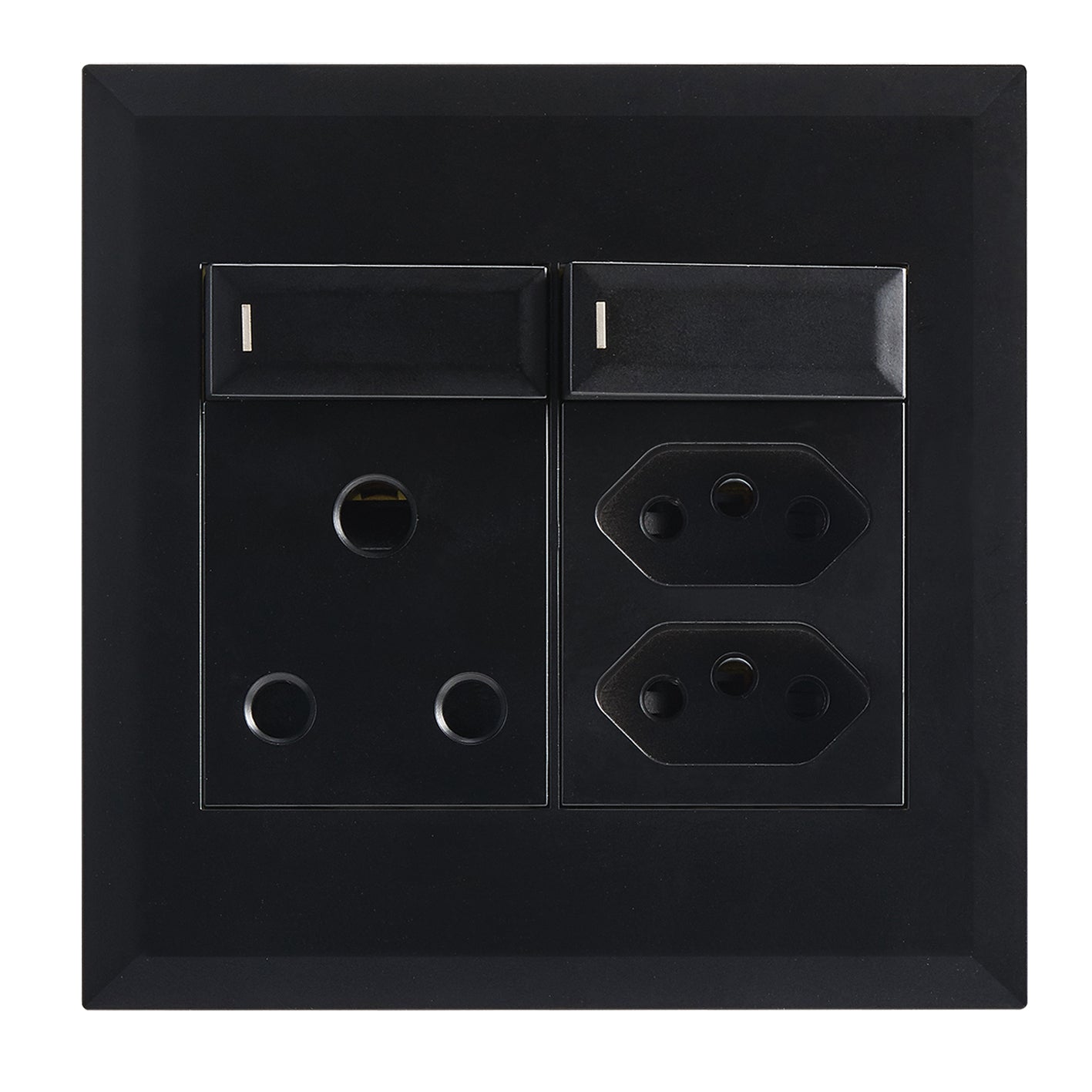 Bright Star EPL285 BLACK MODULAR BK 16A SOCKET & SWITCH+ 2 X EURO 4 X 4