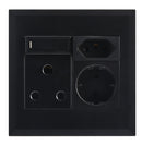 Bright Star EPL286 BLACK MODULAR BK 16A SOCKET & SWITCH + SHUKO+ EURO 4 X 4