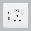 Bright Star EPL335 WHITE 16 AMP PLUG + ZA PLUG + TYPE A + TYPE C