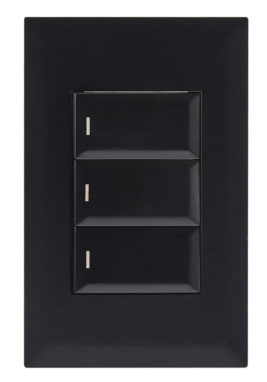 Bright Star ESW253 BLACK MODULAR BLACK 3 LEVER 1 WAY SWITCH 2 X 4