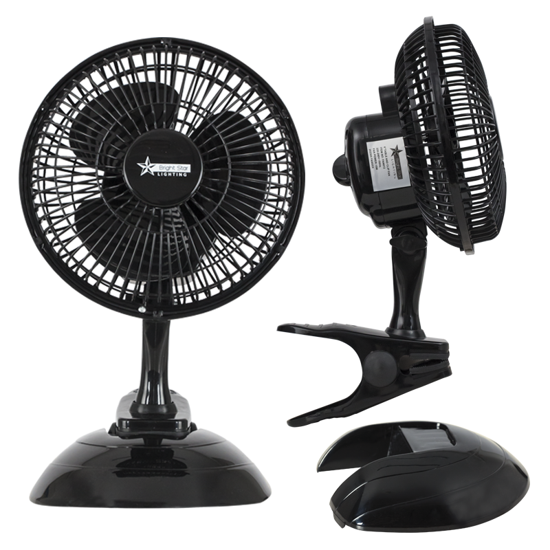 Bright Star FAN012 BLACK 6" TABLE AND CLIP FAN 15W 2 SPEED