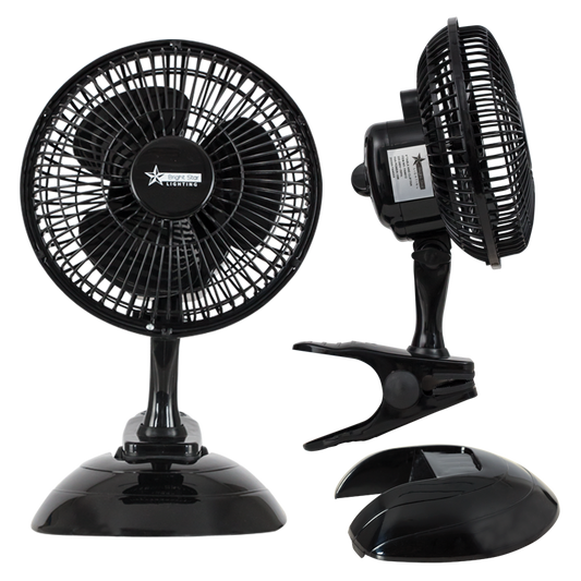 Bright Star FAN012 BLACK 6" TABLE AND CLIP FAN 15W 2 SPEED
