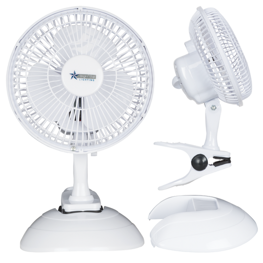Bright Star FAN012 WH 6" TABLE AND CLIP FAN 15W 2 SPEED