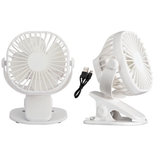 Bright Star FAN019 WHITE PORTABLE RECHARGE CLIP/TABLE 7W 3SPEED