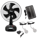 Bright Star FAN024 BLACK 12" BLACK RECHARGEABLE TABLE FAN LIGHT SOURCE