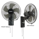 Bright Star FAN025 BLACK 16"WALL FAN + PULL SWITCH 3 SPEED POWER 45W AC220V